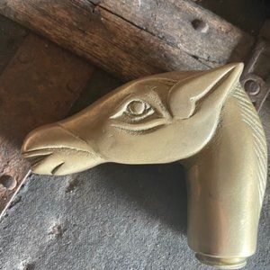 Vintage Solid Brass Horse Head Topper
